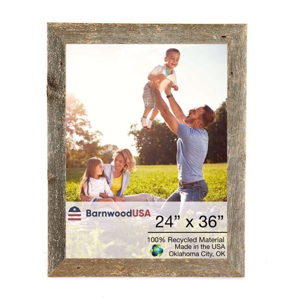Barnwoodusa Rustic Farmhouse Reclaimed 24x36 Picture Frame (Weathered Gray) 672713210481